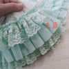 11CM Wide Three Layers Pleated Chiffon Fabric Guipure Lace Embroidery Fringe Ribbon Ruffle Trim Dolls Clothes Dress Sewing Decor