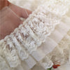11CM Wide Three Layers Pleated Chiffon Fabric Guipure Lace Embroidery Fringe Ribbon Ruffle Trim Dolls Clothes Dress Sewing Decor