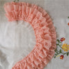 11CM Wide Three Layers Pleated Chiffon Fabric Guipure Lace Embroidery Fringe Ribbon Ruffle Trim Dolls Clothes Dress Sewing Decor
