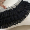 11CM Wide Three Layers Pleated Chiffon Fabric Guipure Lace Embroidery Fringe Ribbon Ruffle Trim Dolls Clothes Dress Sewing Decor