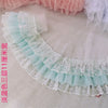 11CM Wide Three Layers Pleated Chiffon Fabric Guipure Lace Embroidery Fringe Ribbon Ruffle Trim Dolls Clothes Dress Sewing Decor