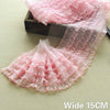 15CM Wide  Five-layer Polka-dot 3d Guipure Voile Lace Fabric Ribbon Ruffle Trim Wedding Dress Fluffy Skirts Sewing Supply