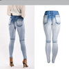 173 Women's Pants Locomotive Clothing Casual Elastic Slim Patchwork Washed Bleached Feme Spring Streetwear Pencil Jeans