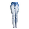 173 Women's Pants Locomotive Clothing Casual Elastic Slim Patchwork Washed Bleached Feme Spring Streetwear Pencil Jeans