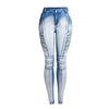 173 Women's Pants Locomotive Clothing Casual Elastic Slim Patchwork Washed Bleached Feme Spring Streetwear Pencil Jeans