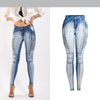 173 Women's Pants Locomotive Clothing Casual Elastic Slim Patchwork Washed Bleached Feme Spring Streetwear Pencil Jeans