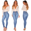 178 Autumn Women Jeans Pants High Waist Multi-Button Slim Fit Distressed Streetwear Versatile Casual Female Denim Pencil Trouser