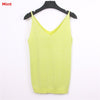 18 Colors Sexy Knitted Tank Tops Women Camis Gold Thread Top Vest Sequined V Neck Blusa Solid Silver Camis Beige Fitness Sweater