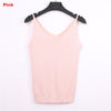 18 Colors Sexy Knitted Tank Tops Women Camis Gold Thread Top Vest Sequined V Neck Blusa Solid Silver Camis Beige Fitness Sweater