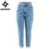 1886 Women`s Plus Size High Waist Washed Light Blue True Denim Pants Boyfriend Jean Femme For Women Jeans