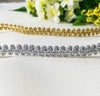 1M Latest Guipure Gold Laces Fabric Wide 1cm Ribbon Lace Silver Lace Fabric Appliqu For Sewing Dress Decoration dentelle P05