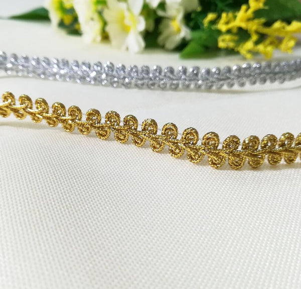 1M Latest Guipure Gold Laces Fabric Wide 1cm Ribbon Lace Silver Lace Fabric Appliqu For Sewing Dress Decoration dentelle P05