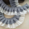 1M Pleated Guipure Plaid Lace Ribbon Trim 6cm Elastic Lace Fabric For Dresses Sewing Decoration Craft Supplies encaje blanco K43