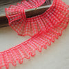 1M Pleated Tulle Plaid Lace Trim 7cm Guipure Ribbon Lace Fabric Supplies Lace Fabric For Wedding Dress Sewing Crafts encajes Q03