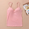 1PCS Summer Vest Padded Women Solid Sweet Stylish Sexy Strap Casual Sleeveless Tops Camisole Black/White/Purple/Pink/Beige/Blue