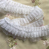 1Yard Pleated White Lace Trim Fabric 5cm Craft Supplies DIY Sewing Black Lace Ribbon Guipure Dress Clothes Decoration KQ5