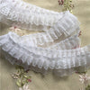 1Yard Pleated White Lace Trim Fabric 5cm Craft Supplies DIY Sewing Black Lace Ribbon Guipure Dress Clothes Decoration KQ5