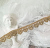 1Yards Embroidery Ribbon Applique Lace Fabric White Lace Guipure Gold Lace Fabric Materials Wedding Dresses ruban dentelle LE31