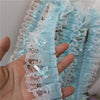 1Yards Latest Lace Fabric Pleated Guipure Rose Lace Ribbon 5cm Sky Blue Lace Fabric Sewing Accessories Laces Ribbon dentelle LP5