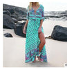 1pcs/lot bohemian style woman chiffon long print dress lady o-neck summer half sleeve floral dress
