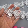 1yard Mesh Lace Bowknot Rhinestones Embroidered Lace Trim Ribbon Patches Applique Fabric DIY Wedding Dress Sewing Supplies Craft