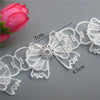 1yard Mesh Lace Bowknot Rhinestones Embroidered Lace Trim Ribbon Patches Applique Fabric DIY Wedding Dress Sewing Supplies Craft