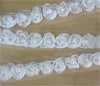 2 Meters 5cm Chiffon Pearl 3D Rose Flower Lace Edge Trim Ribbon Embroidered Applique Sewing Craft Crochet Wedding Dress Clothes