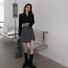 2 Pcs/Set Women Coat Skirt Set  Stylish Notched Collar Women Coat Skirt Suit  Outwear Spring Blazer Skirt Suit