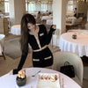 2 Piece Dress Set Women Bodycon Sweater Dress Casual Korea Suits Office Lady Y2k Knitted Dress Evening Party 2022 Winter
