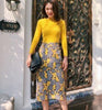 2 Piece Runwy Women Summer Twinsets Slash Neck Knit Tops And Vintage Retro Floral Lace Long Mid-Calf Ladies Skirt Suits NS216