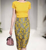 2 Piece Runwy Women Summer Twinsets Slash Neck Knit Tops And Vintage Retro Floral Lace Long Mid-Calf Ladies Skirt Suits NS216