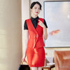 2 Piece Set Women Business Suits With Vest +Mini Skirt Suits and Top Sets Black Vest & Waistcoat Wear Ladies Office Uniform