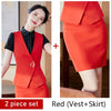 2 Piece Set Women Business Suits With Vest +Mini Skirt Suits and Top Sets Black Vest & Waistcoat Wear Ladies Office Uniform
