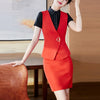 2 Piece Set Women Business Suits With Vest +Mini Skirt Suits and Top Sets Black Vest & Waistcoat Wear Ladies Office Uniform