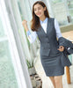 2 Piece Set Women Business Suits with Skirt and Top Sets Grey Vest & Waistcoat Ladies Office Uniform Designs