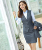 2 Piece Set Women Business Suits with Skirt and Top Sets Grey Vest & Waistcoat Ladies Office Uniform Designs
