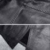 2 Piece Set Women Genuine Leather Jacket Winter Great Quality Office Suits Midi Long Split Skirt Mujer Ropa Blazer & Skirts Set
