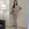 2 Piece Set Women Sweater Dresses 2022 New Winter Casual Bandage Knitted Dress Vintage Party Bodycon Package Hip Dress Vestidos