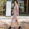 2 Piece Set Women Sweater Dresses 2022 New Winter Casual Bandage Knitted Dress Vintage Party Bodycon Package Hip Dress Vestidos