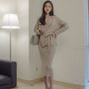 2 Piece Set Women Sweater Dresses 2022 New Winter Casual Bandage Knitted Dress Vintage Party Bodycon Package Hip Dress Vestidos