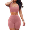 2 Piece Set Women Yoga Set Women's Two Piece Dress Crop Top Skirt Set Sleeveless Outfits Summer Clothes For Women Sleeveless