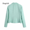 2 Pieces Set Women Texture Cropped Blazer+Shorts Set Vintage Double Breasted With Pocket Woman Suit Sets