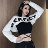 2 Pieces Sets Women Summer Letter Printing Slim Bandage Sexy Korean Style Lady All-match Crop Tops Spaghetti Strap Camis