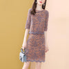 2 Pieces Woman Summer Elegant Embroidery Floral Lace Half Sleeve Blouses Shirts Tops And Office Ladies Party Skirts Suits NS825