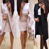 2 pieces of ladies autumn suits office solid color long suit jackets tight mini skirts elegant women's business suits blazer set
