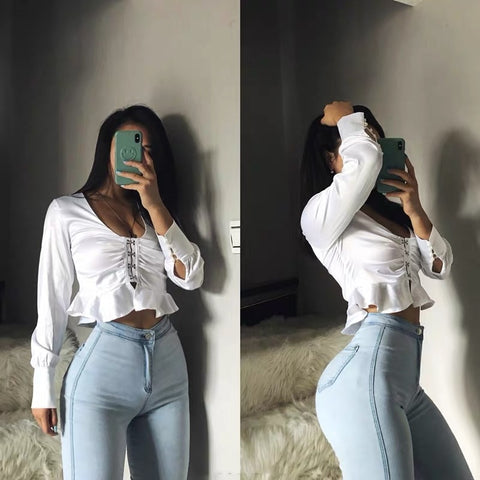 2000s Aesthetic Jeans Woman High Waist Sexy Tight Hip Lifting Leggings Pants High Waist Elastic Female Streetwear Women Pants