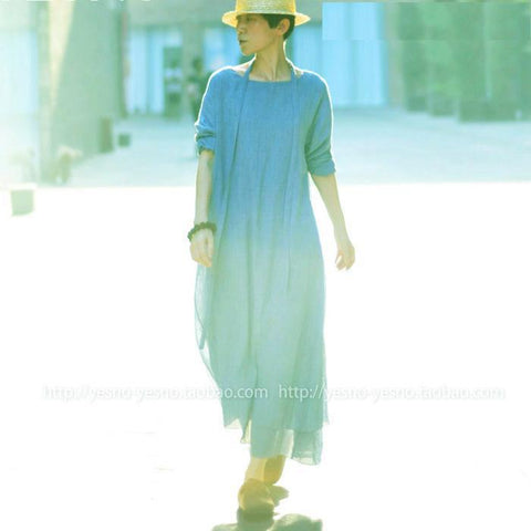 2014 s Women's Long Dresses Linen Dresses Ladies' Short-sleeve One-piece Dresses Flax Irregular Design Dress 16351