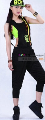 2015 New fashion Hip Hop Dance Costume performance wear European loose leopard harem jazz jumpsuit one piece Pants