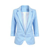 2015 Womens Candy Colors Slim Casual Blazer With Three Quarter Sleeve Notched  Jacket Coat Outwear Plus Size Solid Work Blazer