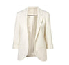 2015 Womens Candy Colors Slim Casual Blazer With Three Quarter Sleeve Notched  Jacket Coat Outwear Plus Size Solid Work Blazer